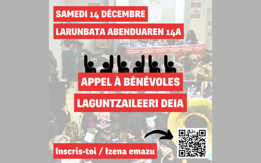 Appel à bénévoles pour la conférence sur le logement social et la fête des victoires d’Alda