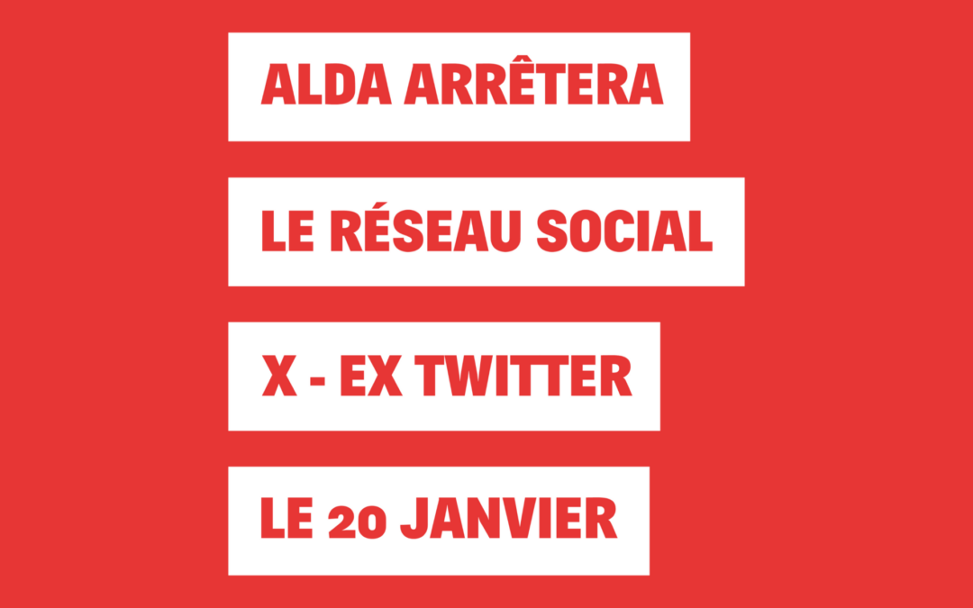 Alda quittera X/Twitter le 20 janvier